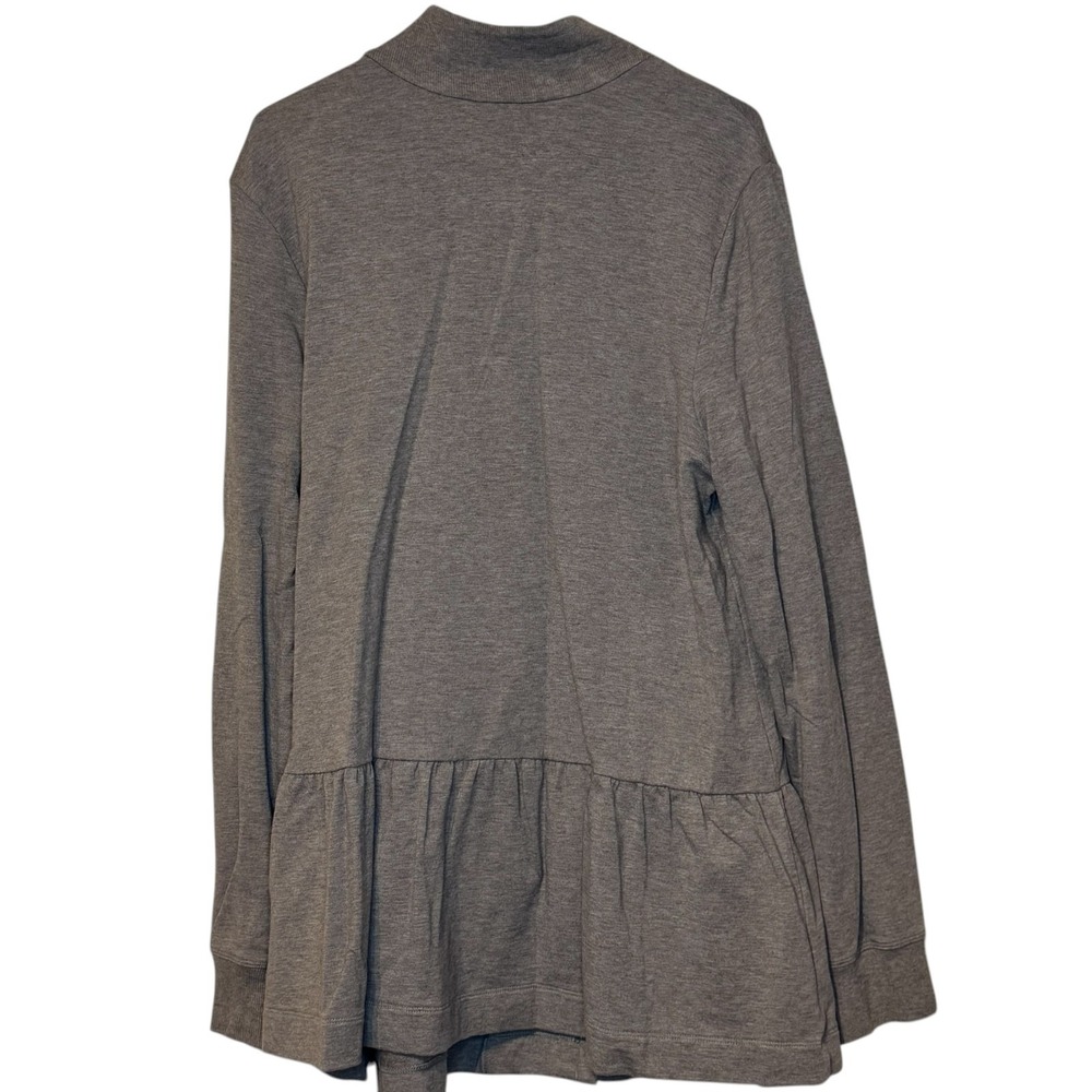 Cabi Women's Jacket Taupe Peplum Zip Mock Neck Snap Front Weekend Topper Medium - Picture 8 of 8